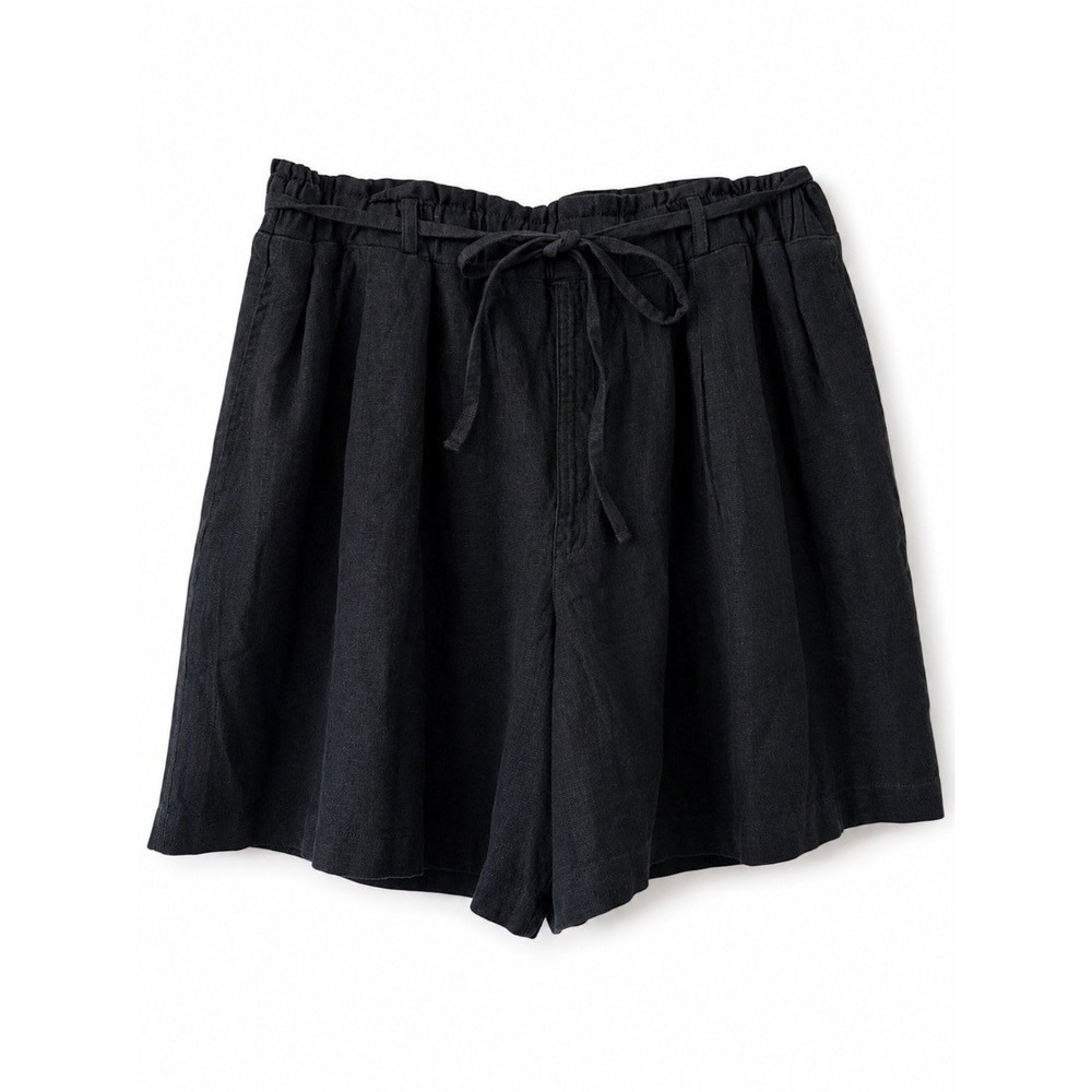 Universal Thread Womens Black Linen Blend Paperbag Shorts Sz M